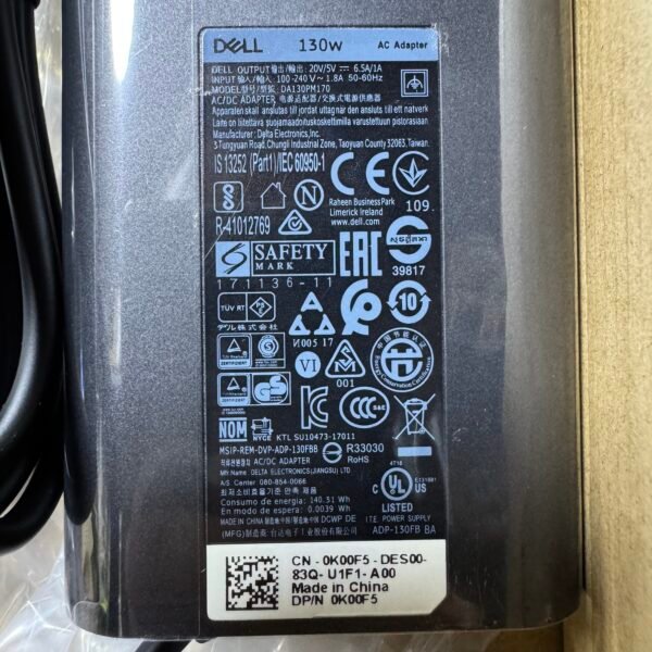Cargador Dell Original Ovalado 6.5A 130W Tipo C