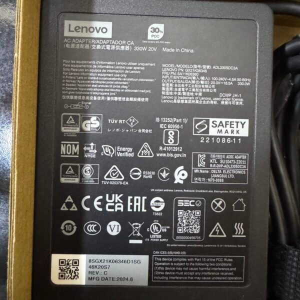 img_5590 Cargador Lenovo Rectangular Original 16.5A 330W Punta USB