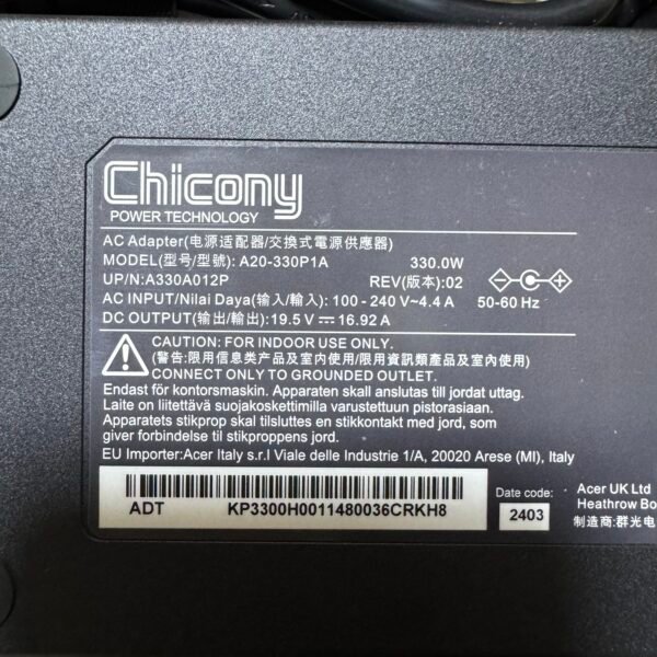 img_5444 Cargador Chicony Original 16.92A 330W Punta 5.5*1.7
