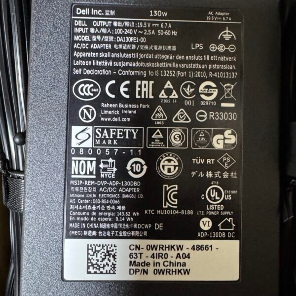 Cargador Dell Original Ovalado 6.7A 130W Punta Aguja 7.4*5.0