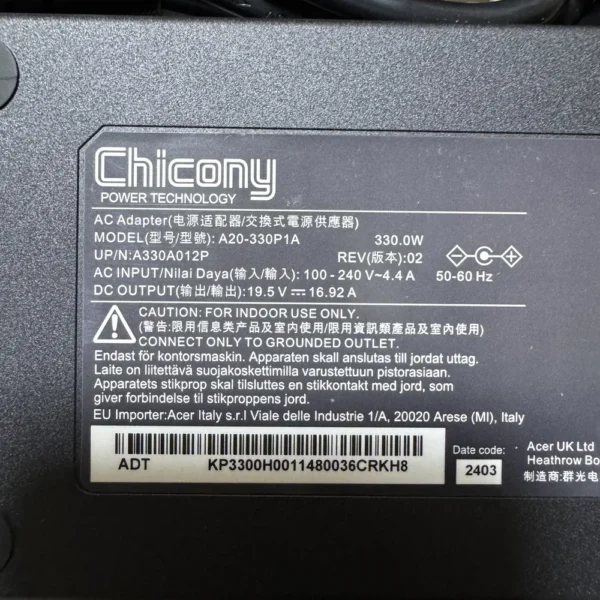 cargador-chicony-330w-5.5x1.7-photo4 Cargador Chicony 16.92A 330W Punta 5.5*1.7